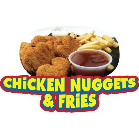 SIGNMISSION Safety Sign, 9 in Height, Vinyl, 6 in Length, Chicken Nuggets & Fries, D-DC-36 D-DC-36-Chicken Nuggets & Fries